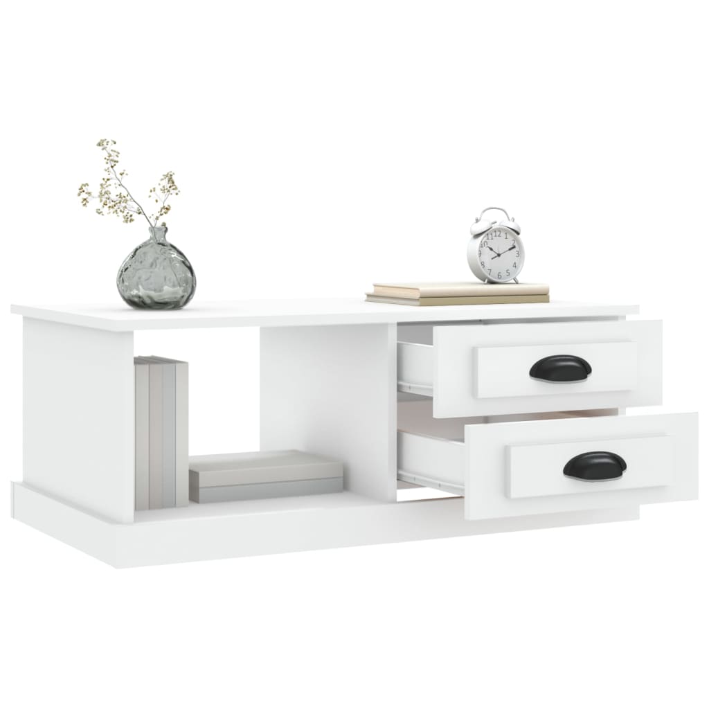 Salontafel 90x50x35 cm bewerkt hout wit is nu te koop bij PeponiXL, paradijselijk wonen!
