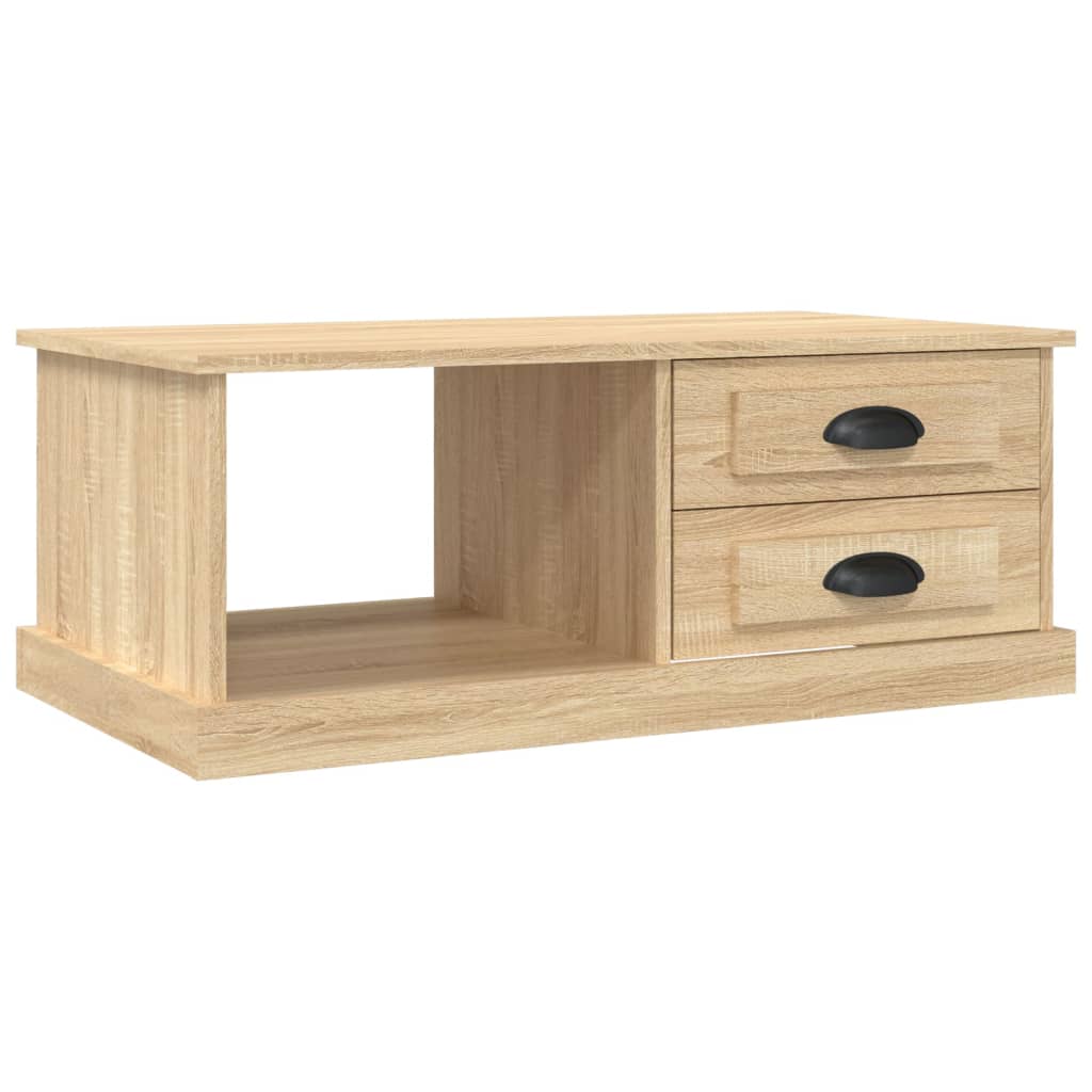 Salontafel 90x50x35 cm bewerkt hout sonoma eikenkleurig is nu te koop bij PeponiXL, paradijselijk wonen!