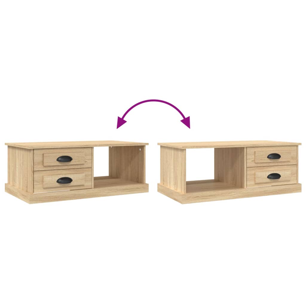 Salontafel 90x50x35 cm bewerkt hout sonoma eikenkleurig is nu te koop bij PeponiXL, paradijselijk wonen!