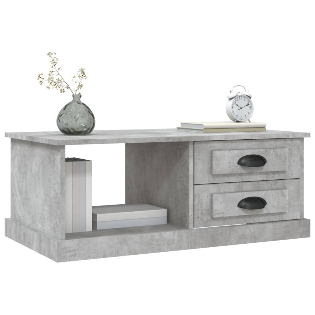 Salontafel 90x50x35 cm bewerkt hout betongrijs is nu te koop bij PeponiXL, paradijselijk wonen!