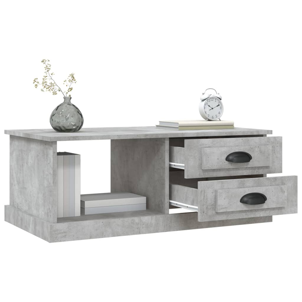 Salontafel 90x50x35 cm bewerkt hout betongrijs is nu te koop bij PeponiXL, paradijselijk wonen!