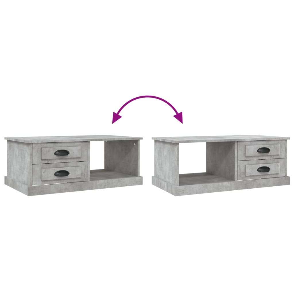 Salontafel 90x50x35 cm bewerkt hout betongrijs is nu te koop bij PeponiXL, paradijselijk wonen!