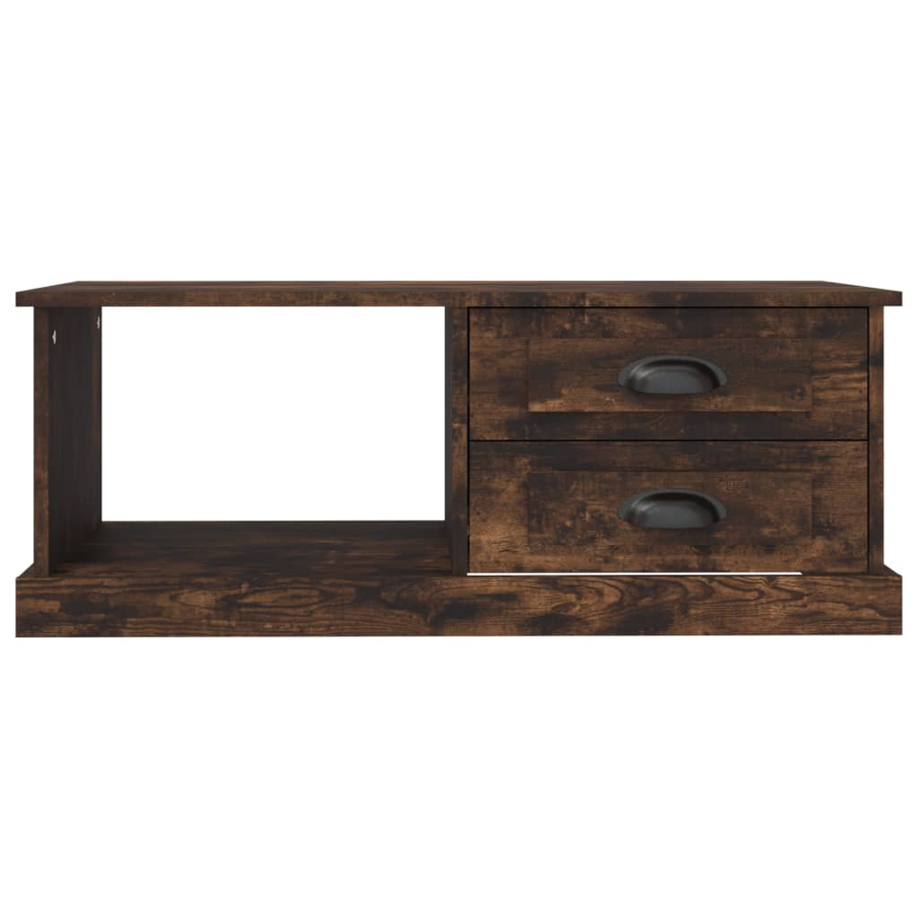 Salontafel 90x50x35 cm bewerkt hout gerookt eikenkleurig is nu te koop bij PeponiXL, paradijselijk wonen!