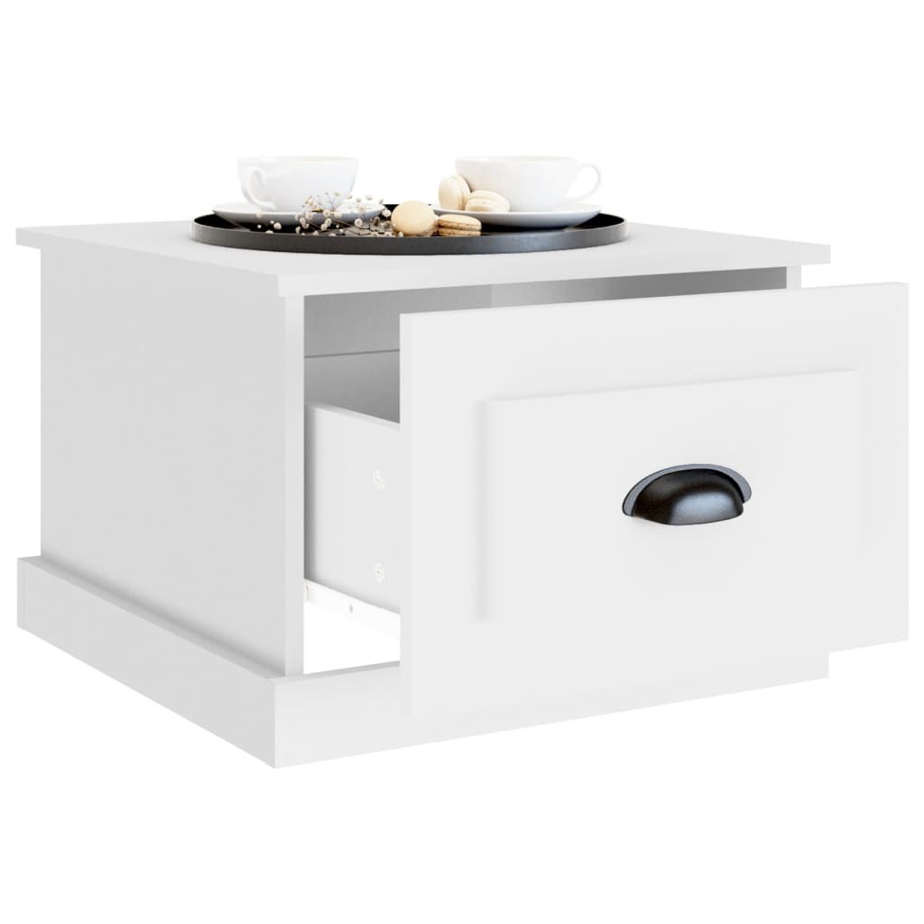 Salontafel 50x50x35 cm bewerkt hout wit is nu te koop bij PeponiXL, paradijselijk wonen!