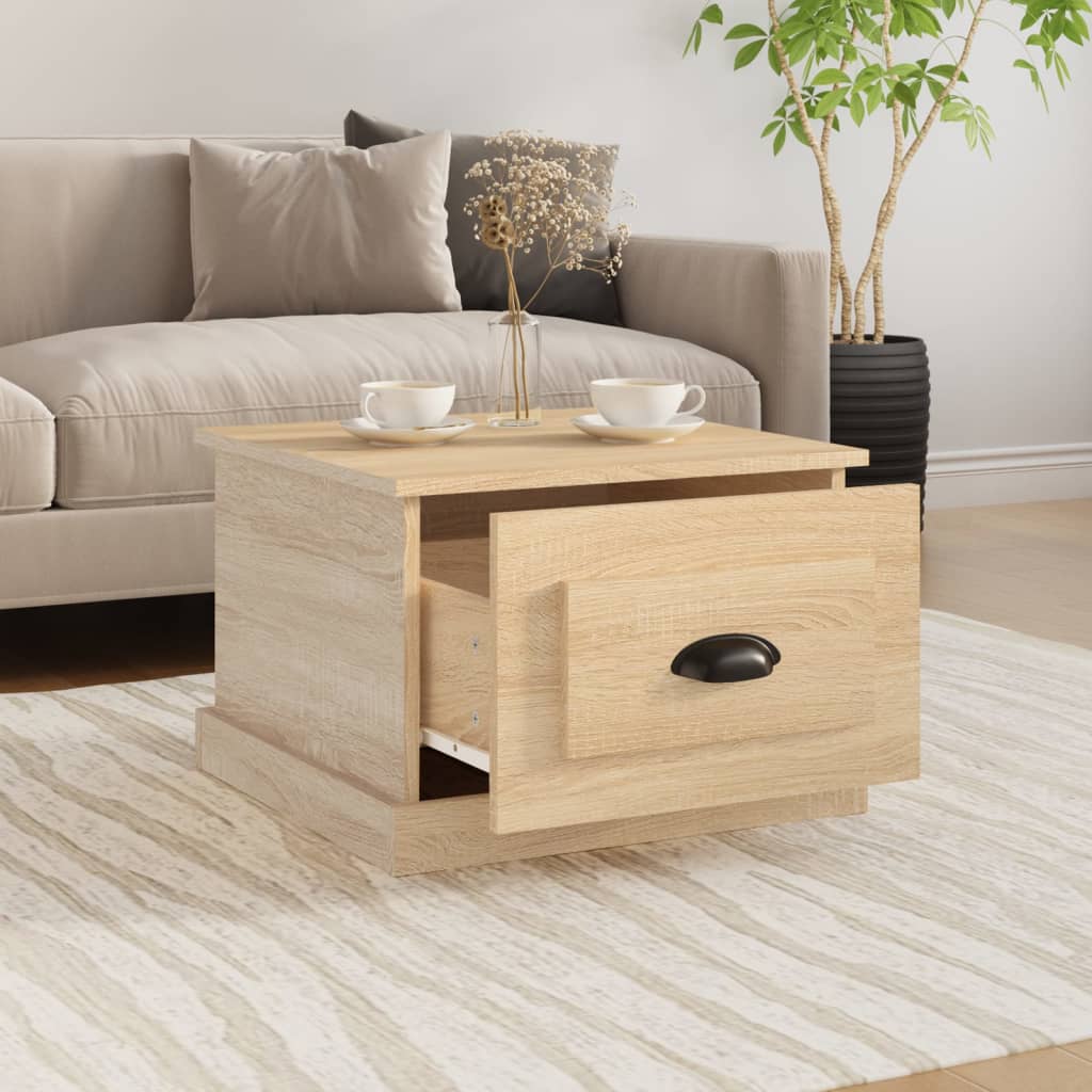 Salontafel 50x50x35 cm bewerkt hout sonoma eikenkleurig is nu te koop bij PeponiXL, paradijselijk wonen!