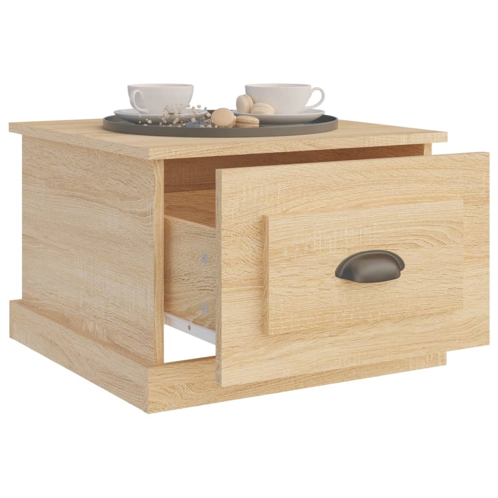 Salontafel 50x50x35 cm bewerkt hout sonoma eikenkleurig is nu te koop bij PeponiXL, paradijselijk wonen!