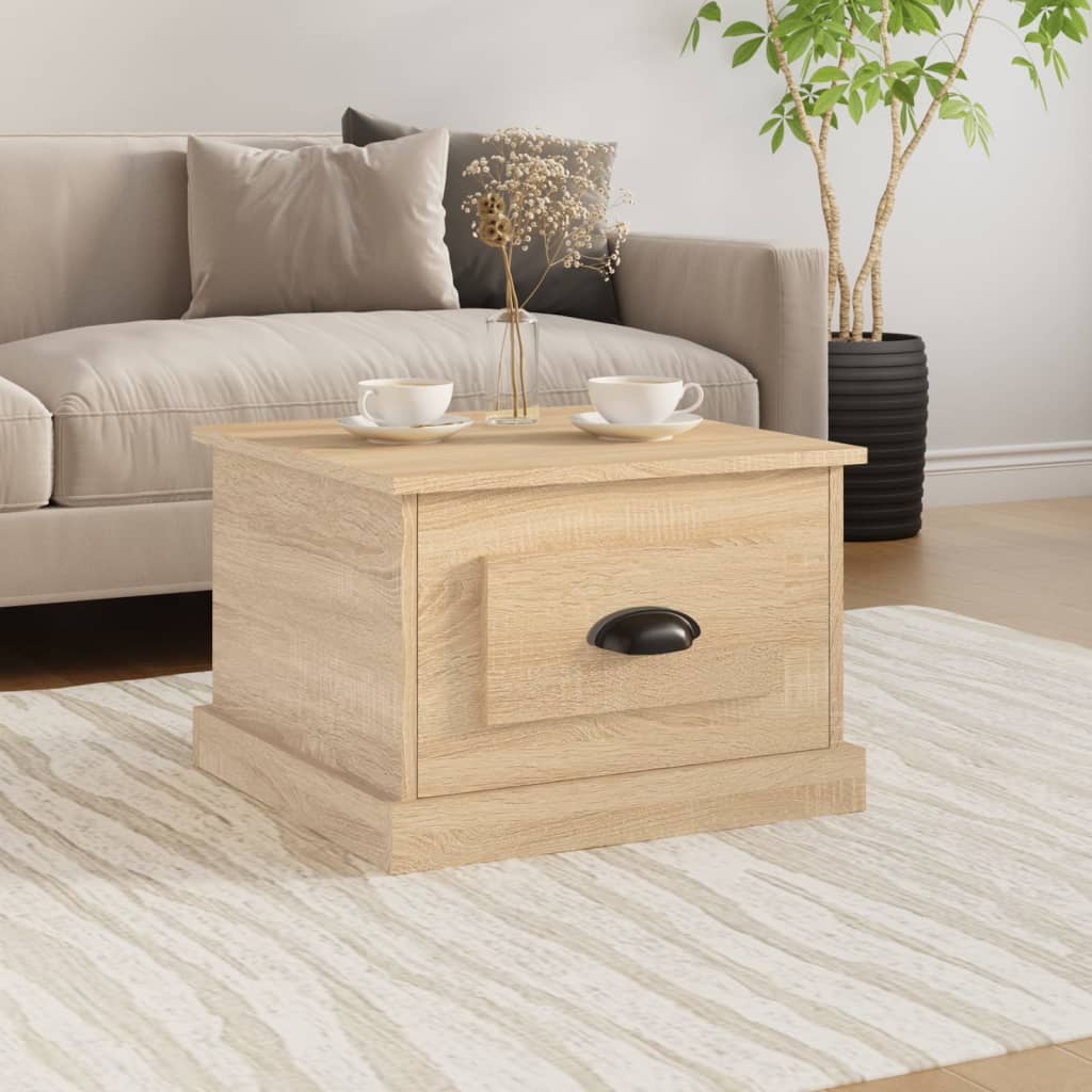 Salontafel 50x50x35 cm bewerkt hout sonoma eikenkleurig is nu te koop bij PeponiXL, paradijselijk wonen!