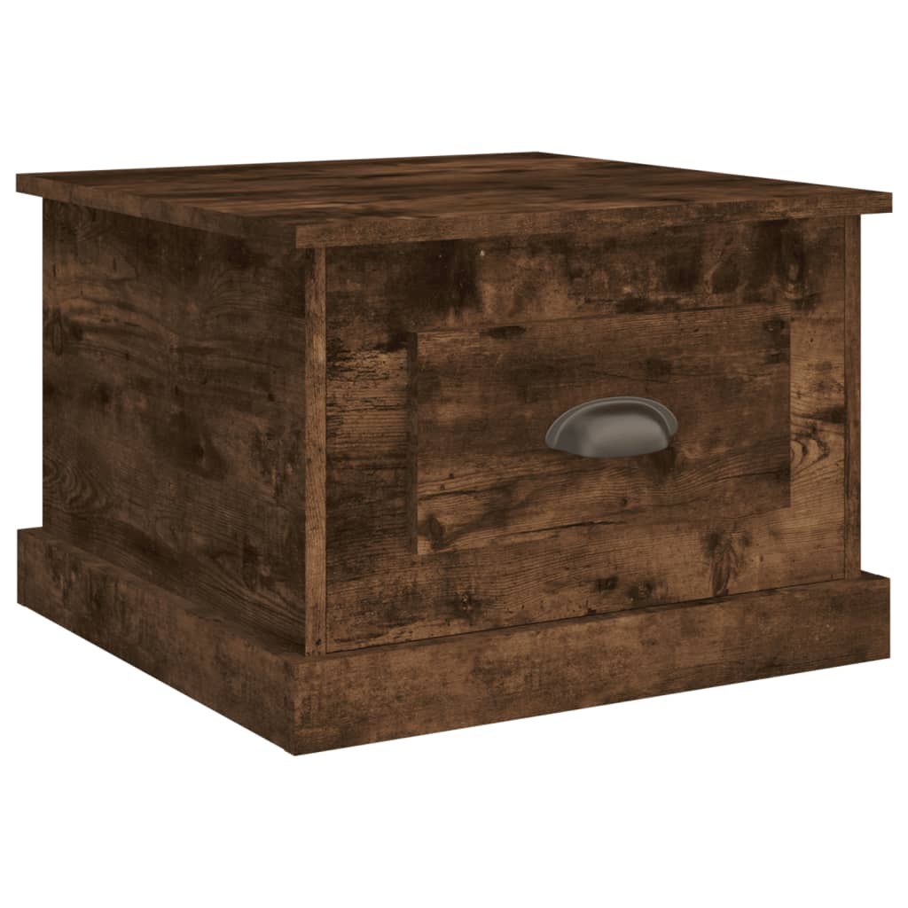 Salontafel 50x50x35 cm bewerkt hout gerookt eikenkleurig is nu te koop bij PeponiXL, paradijselijk wonen!