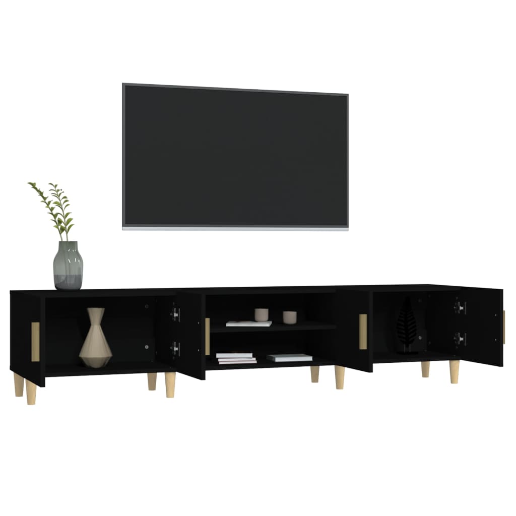 Tv-meubel 180x31,5x40 cm bewerkt hout zwart is nu te koop bij PeponiXL, paradijselijk wonen!