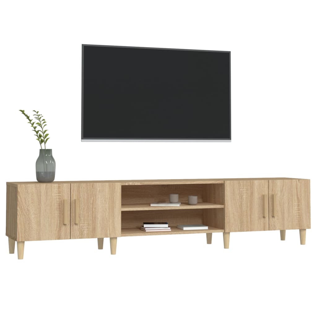 Tv-meubel Sonoma eiken 180x31,5x40 cm bewerkt hout is nu te koop bij PeponiXL, paradijselijk wonen!