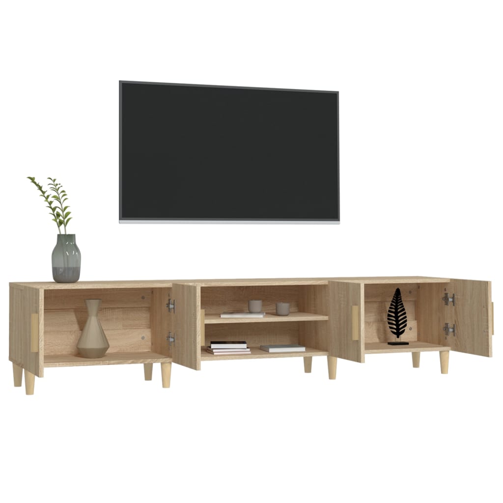 Tv-meubel Sonoma eiken 180x31,5x40 cm bewerkt hout is nu te koop bij PeponiXL, paradijselijk wonen!