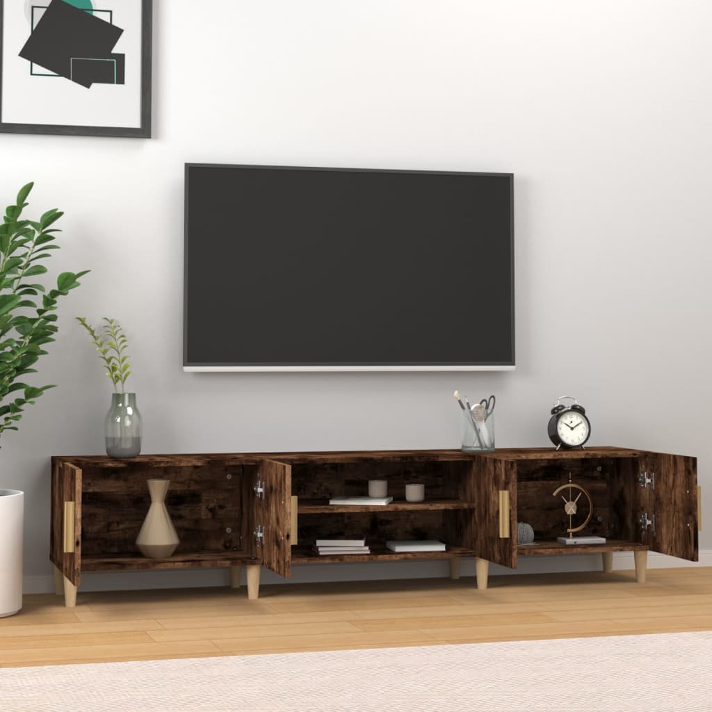 Tv-meubel 180x31,5x40 cm bewerkt hout gerookt eikenkleurig is nu te koop bij PeponiXL, paradijselijk wonen!