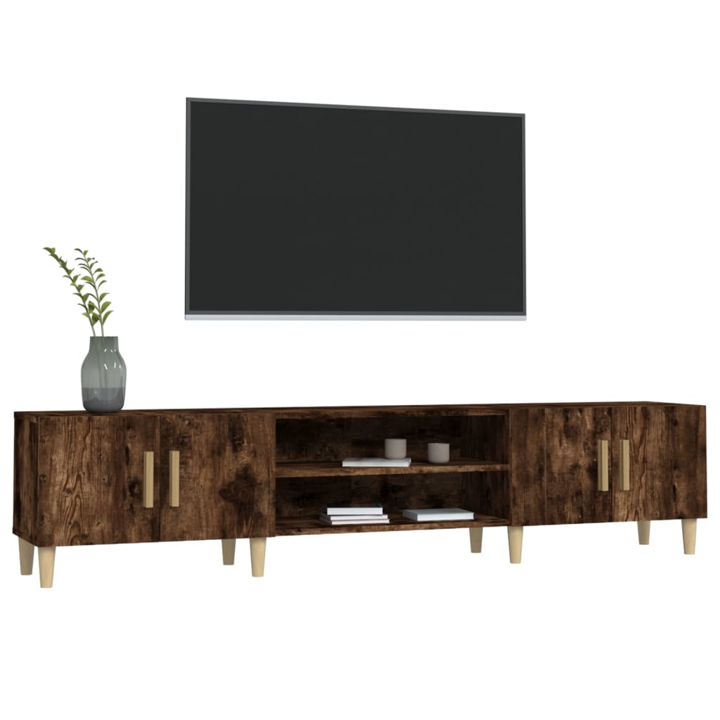 Tv-meubel 180x31,5x40 cm bewerkt hout gerookt eikenkleurig is nu te koop bij PeponiXL, paradijselijk wonen!