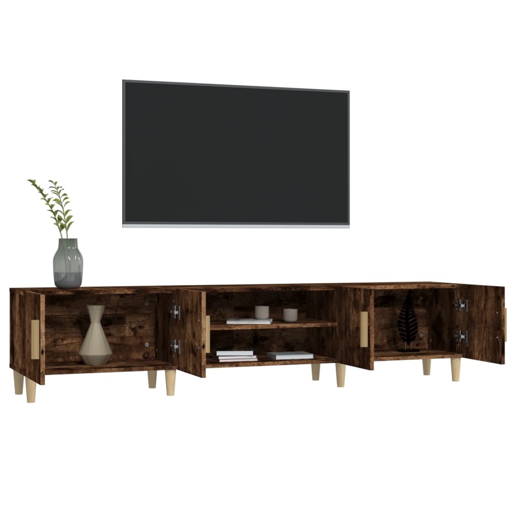 Tv-meubel 180x31,5x40 cm bewerkt hout gerookt eikenkleurig is nu te koop bij PeponiXL, paradijselijk wonen!