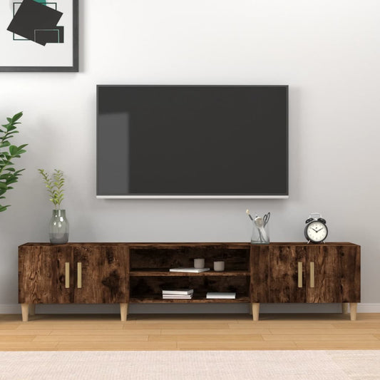 Tv-meubel 180x31,5x40 cm bewerkt hout gerookt eikenkleurig is nu te koop bij PeponiXL, paradijselijk wonen!