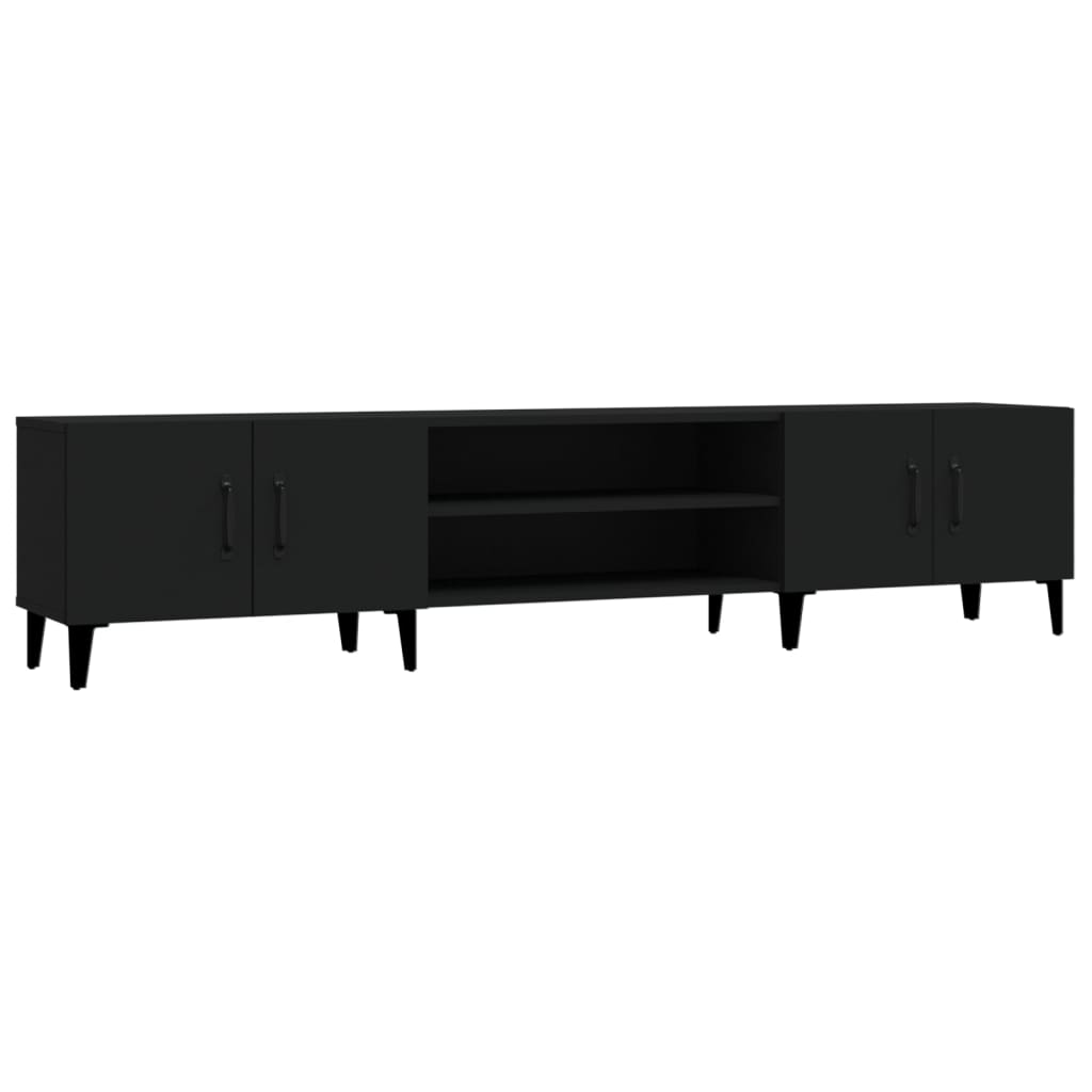Tv-meubel 180x31,5x40 cm bewerkt hout zwart is nu te koop bij PeponiXL, paradijselijk wonen!