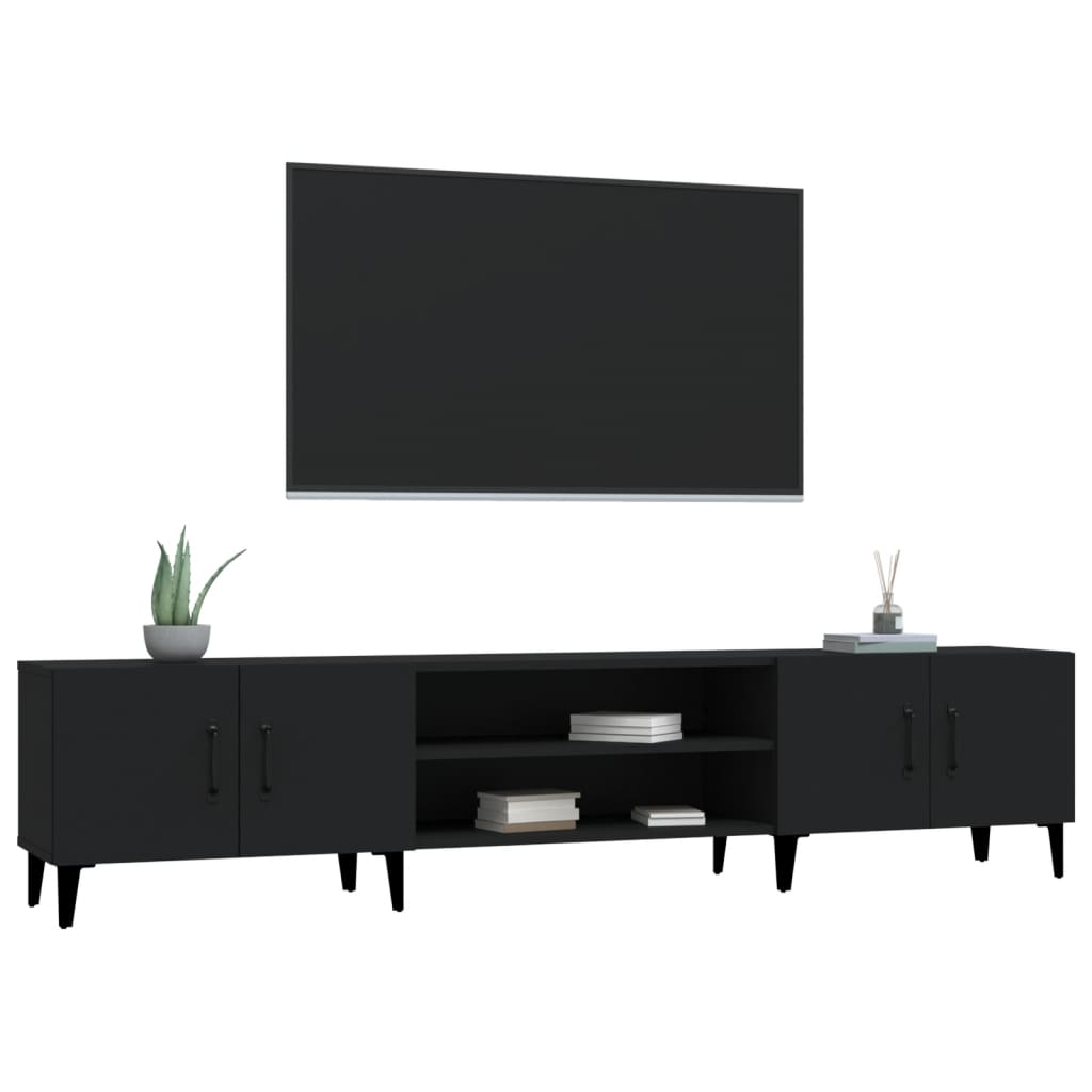 Tv-meubel 180x31,5x40 cm bewerkt hout zwart is nu te koop bij PeponiXL, paradijselijk wonen!