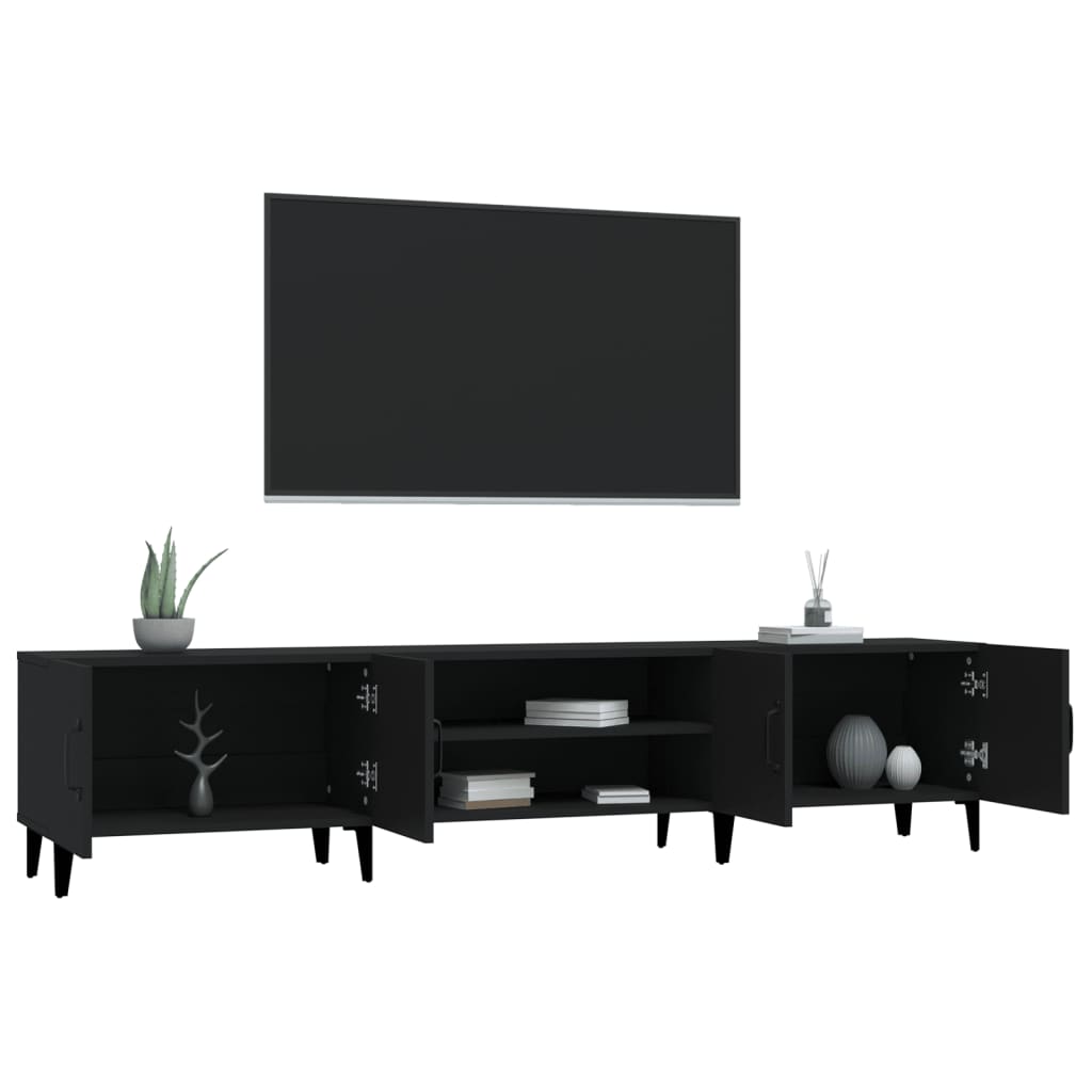 Tv-meubel 180x31,5x40 cm bewerkt hout zwart is nu te koop bij PeponiXL, paradijselijk wonen!
