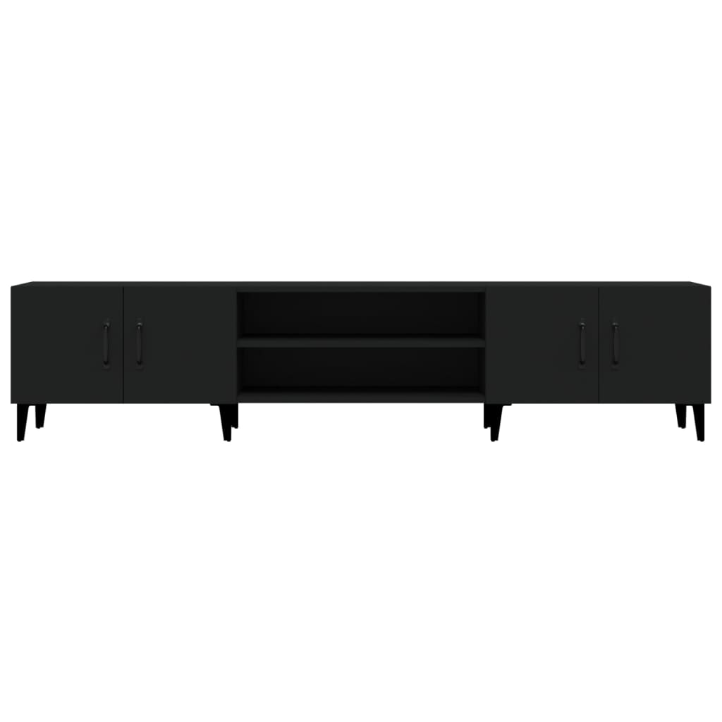 Tv-meubel 180x31,5x40 cm bewerkt hout zwart is nu te koop bij PeponiXL, paradijselijk wonen!