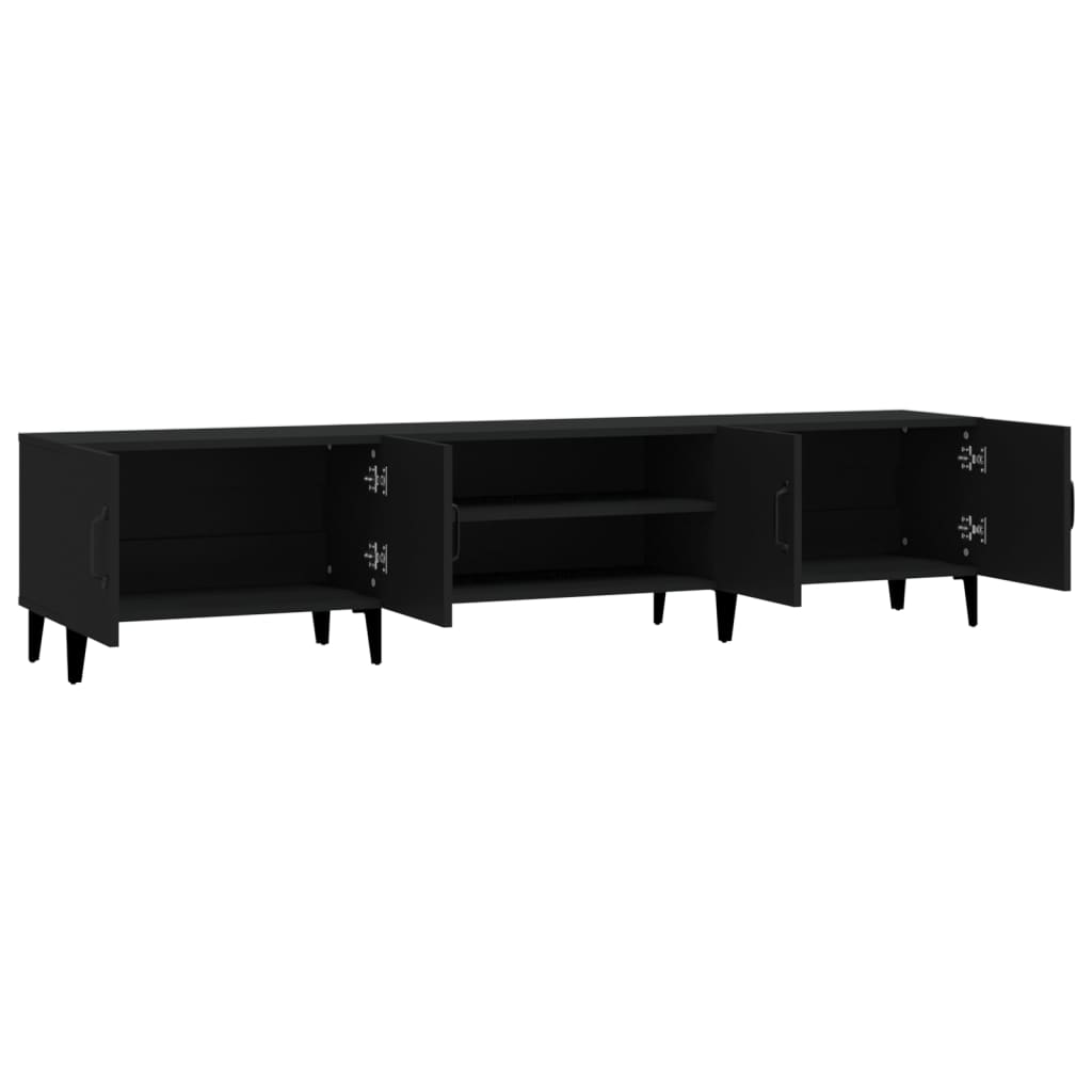 Tv-meubel 180x31,5x40 cm bewerkt hout zwart is nu te koop bij PeponiXL, paradijselijk wonen!