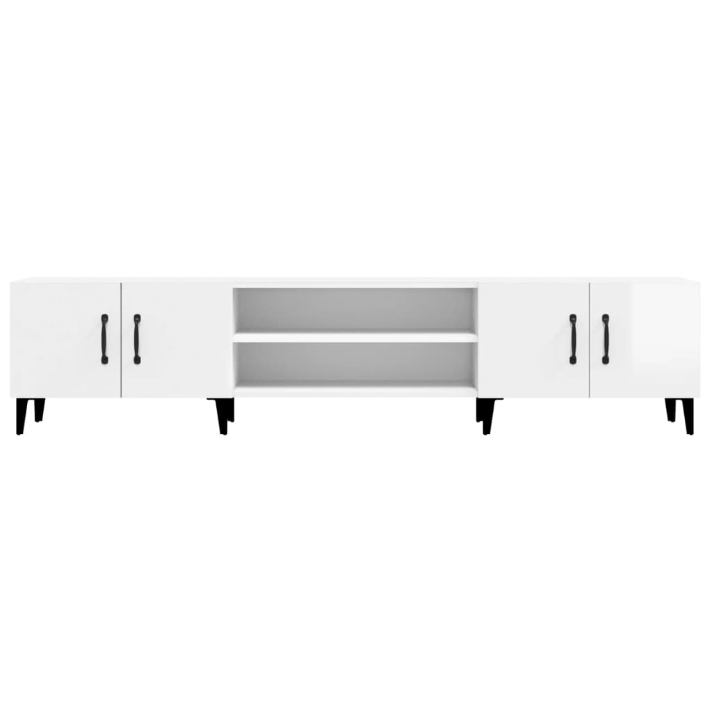 Tv-meubel 180x31,5x40 cm bewerkt hout hoogglans wit is nu te koop bij PeponiXL, paradijselijk wonen!