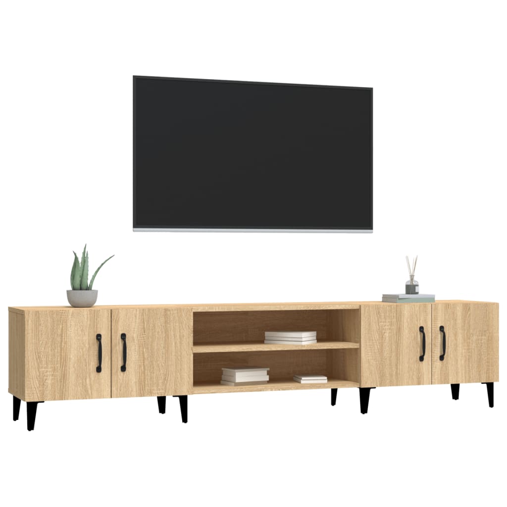 Tv-meubel Sonoma eiken 180x31,5x40 cm bewerkt hout is nu te koop bij PeponiXL, paradijselijk wonen!