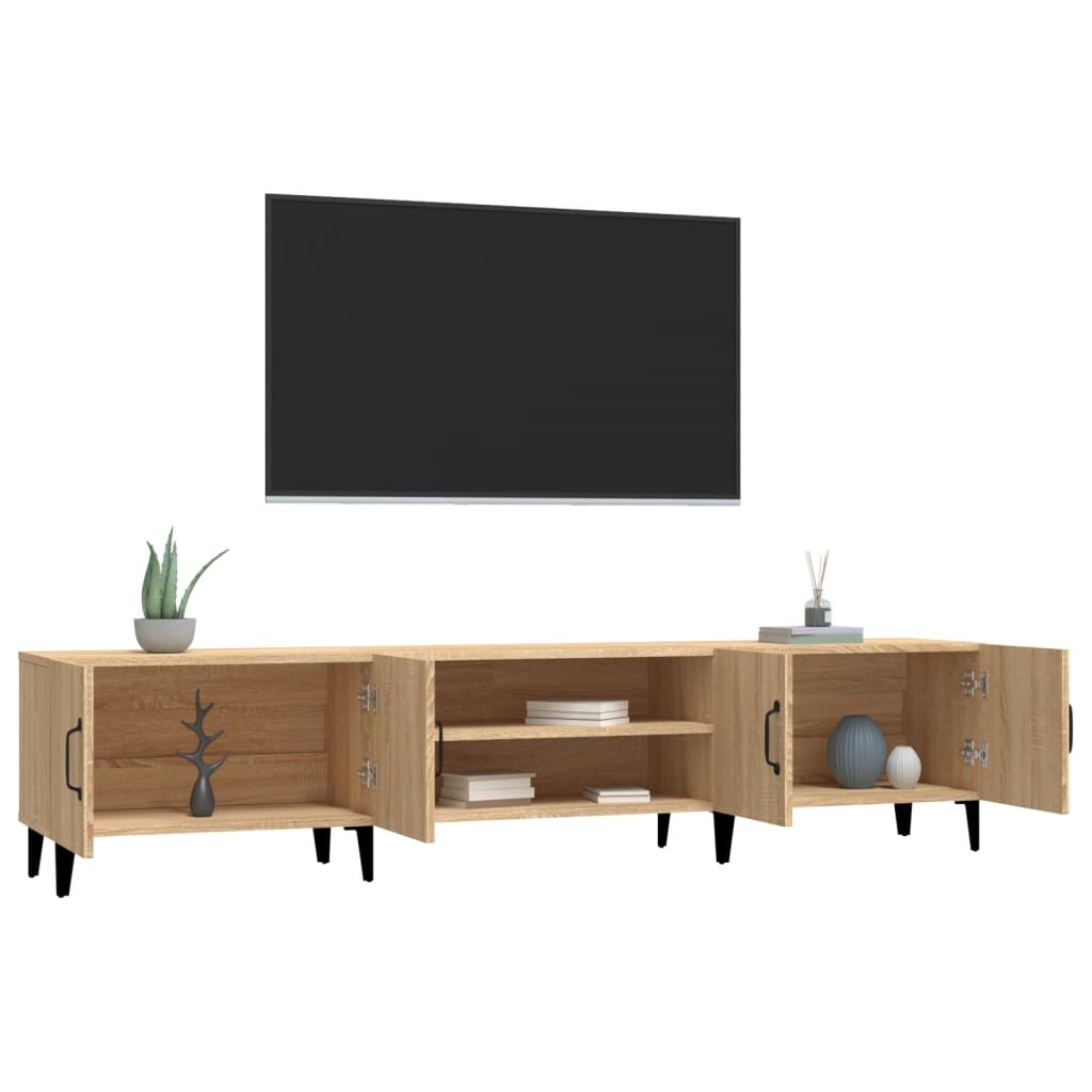 Tv-meubel Sonoma eiken 180x31,5x40 cm bewerkt hout is nu te koop bij PeponiXL, paradijselijk wonen!