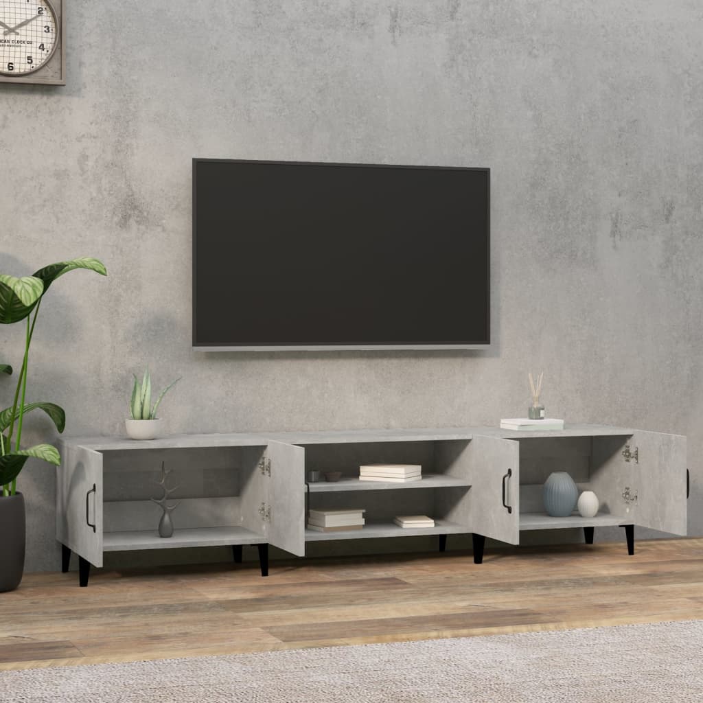 Tv-meubel 180x31,5x40 cm bewerkt hout betongrijs is nu te koop bij PeponiXL, paradijselijk wonen!