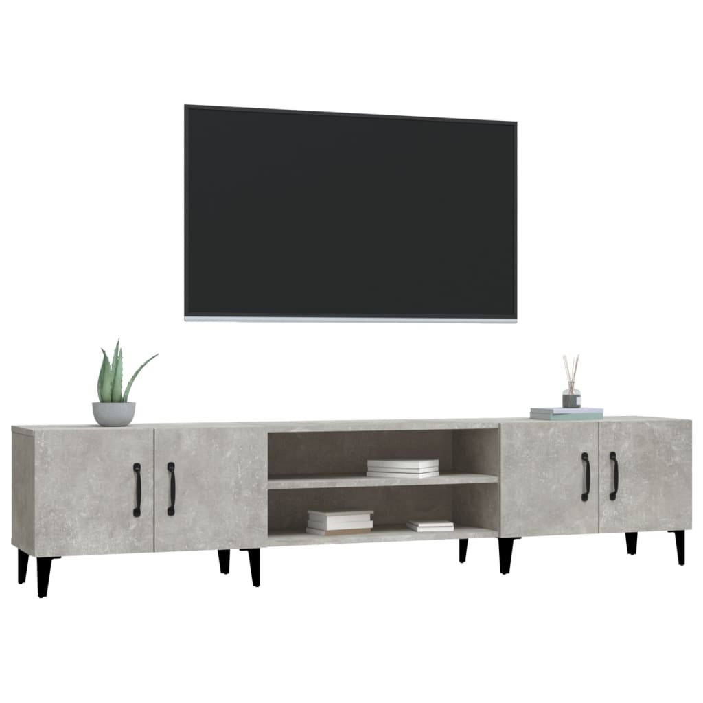 Tv-meubel 180x31,5x40 cm bewerkt hout betongrijs is nu te koop bij PeponiXL, paradijselijk wonen!