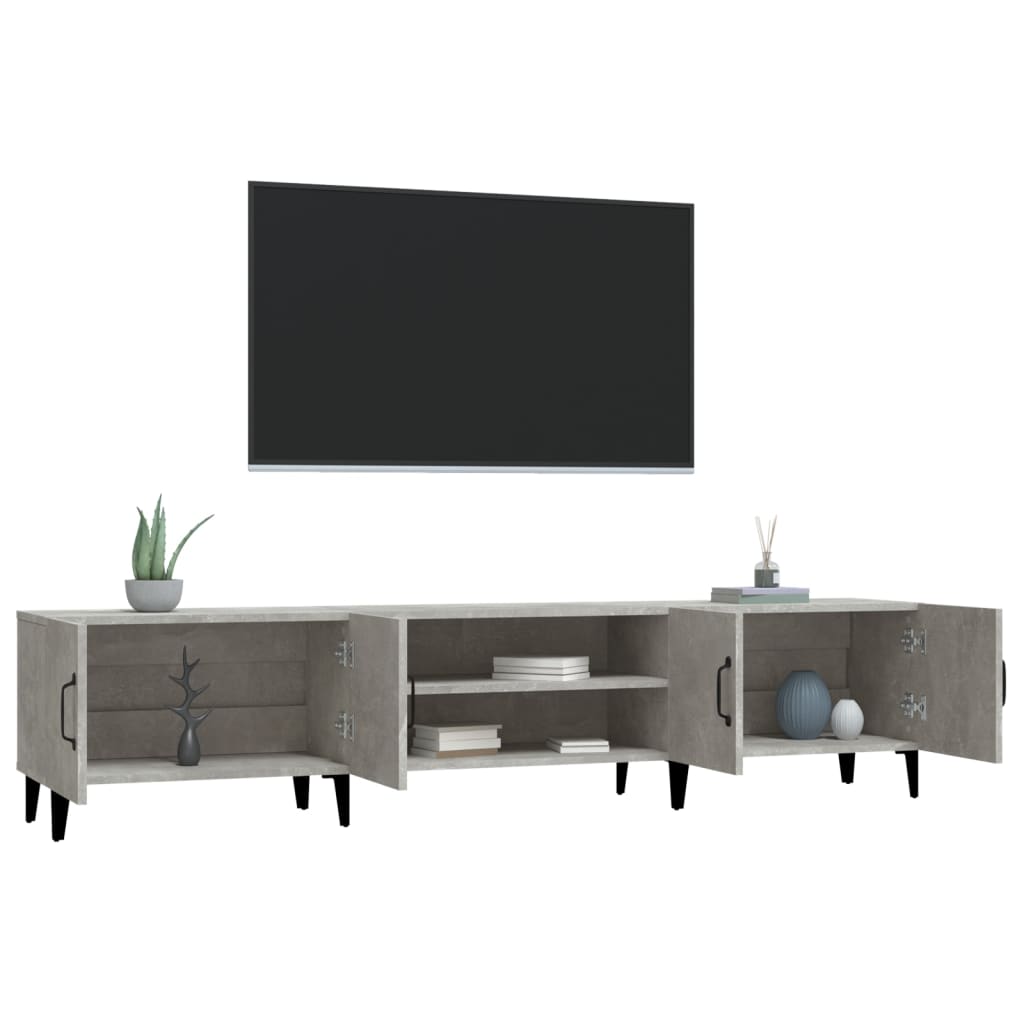 Tv-meubel 180x31,5x40 cm bewerkt hout betongrijs is nu te koop bij PeponiXL, paradijselijk wonen!