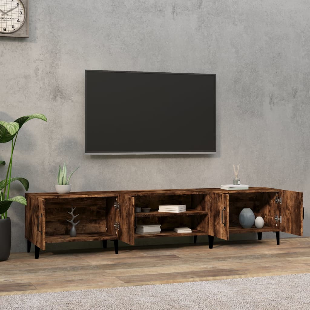 Tv-meubel 180x31,5x40 cm bewerkt hout gerookt eikenkleurig is nu te koop bij PeponiXL, paradijselijk wonen!