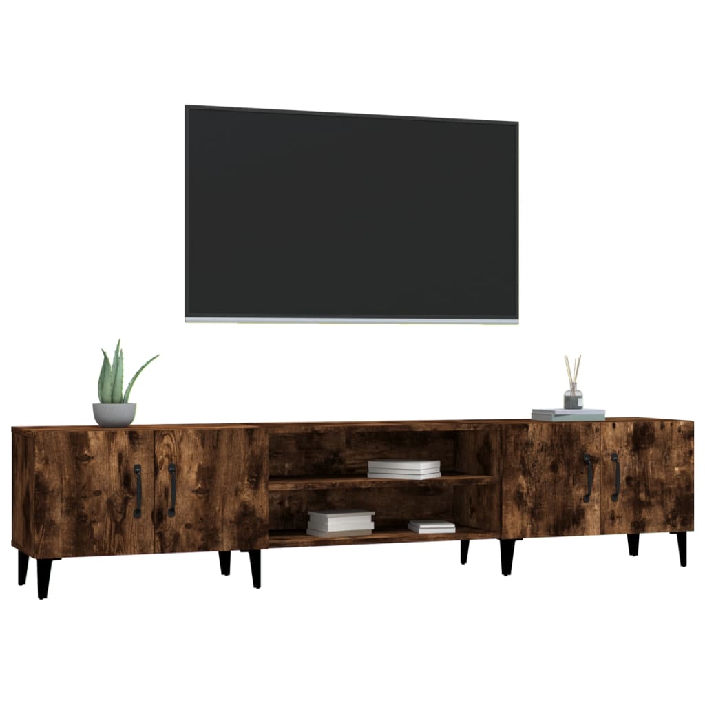 Tv-meubel 180x31,5x40 cm bewerkt hout gerookt eikenkleurig is nu te koop bij PeponiXL, paradijselijk wonen!