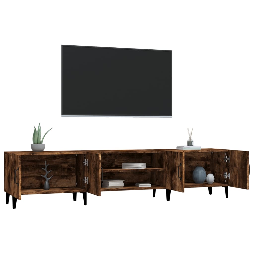 Tv-meubel 180x31,5x40 cm bewerkt hout gerookt eikenkleurig is nu te koop bij PeponiXL, paradijselijk wonen!