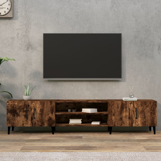 Tv-meubel 180x31,5x40 cm bewerkt hout gerookt eikenkleurig is nu te koop bij PeponiXL, paradijselijk wonen!