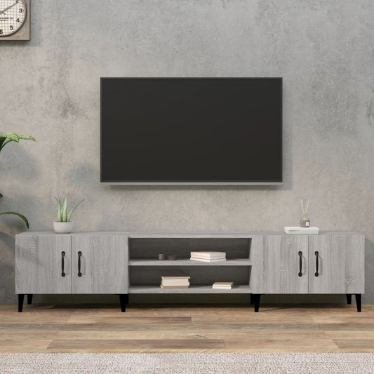 Tv-meubel 180x31,5x40 cm bewerkt hout grijs sonoma eikenkleurig is nu te koop bij PeponiXL, paradijselijk wonen!