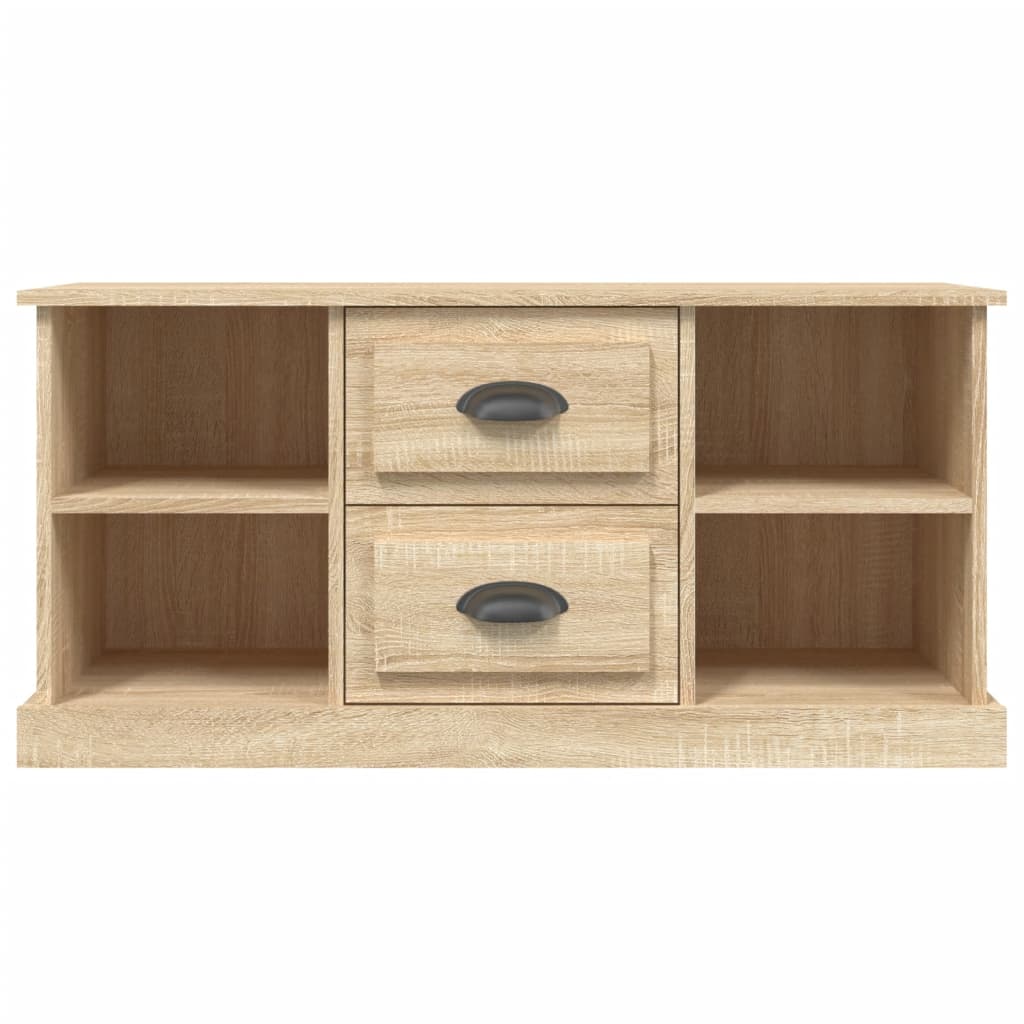 Tv-meubel 99,5x35,5x48 cm bewerkt hout sonoma eikenkleurig is nu te koop bij PeponiXL, paradijselijk wonen!