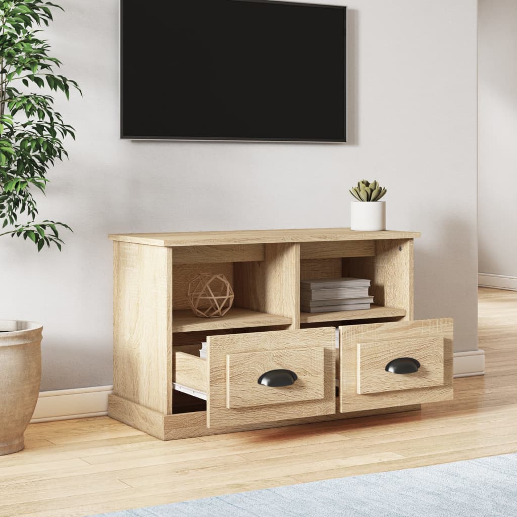 Tv-meubel 80x35x50 cm bewerkt hout sonoma eikenkleurig
