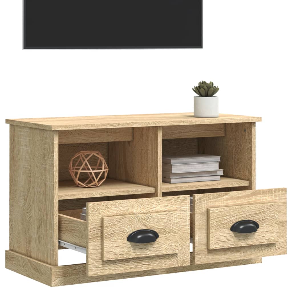 Tv-meubel 80x35x50 cm bewerkt hout sonoma eikenkleurig