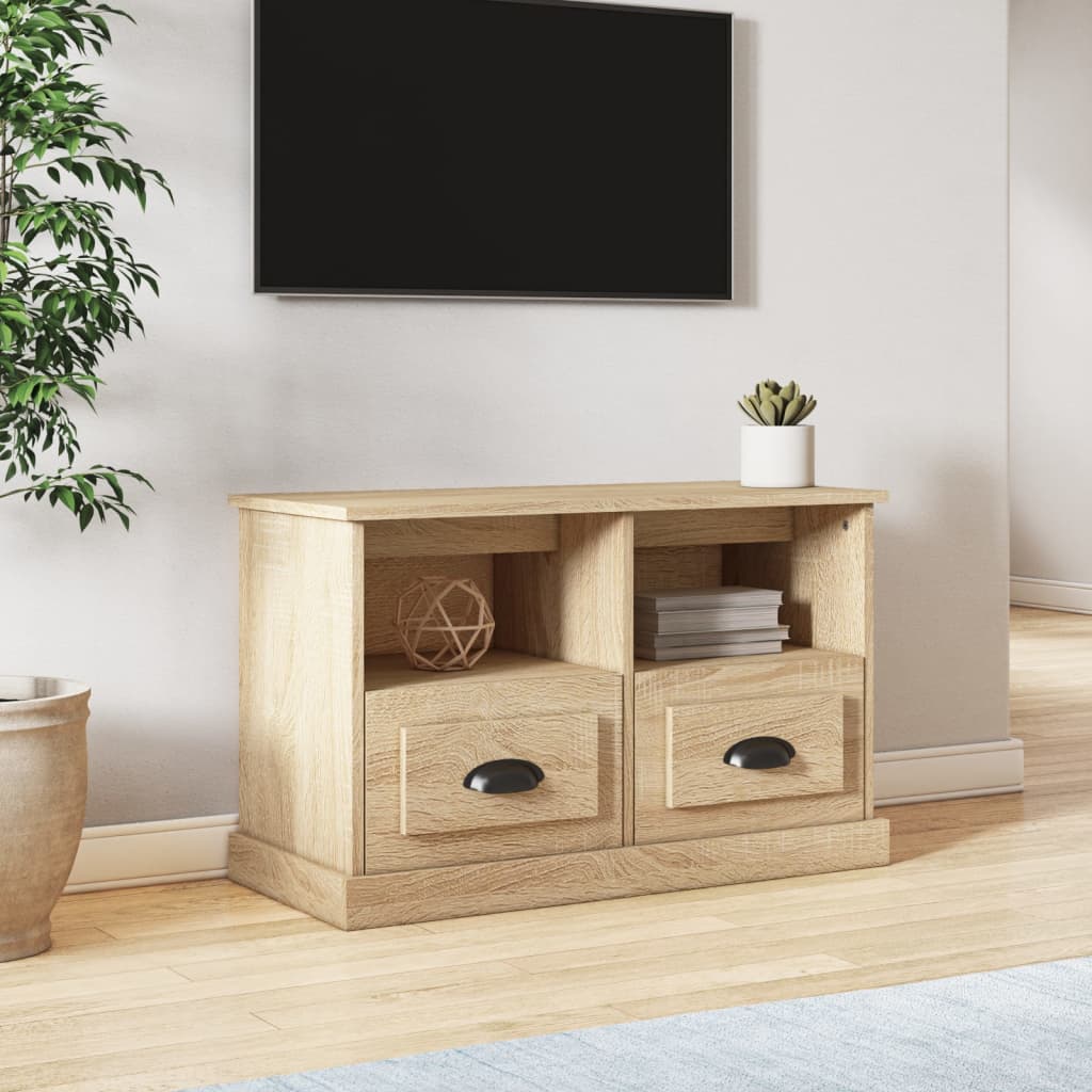 Tv-meubel 80x35x50 cm bewerkt hout sonoma eikenkleurig