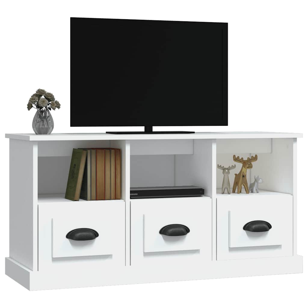Tv-meubel 100x35x50 cm bewerkt hout wit is nu te koop bij PeponiXL, paradijselijk wonen!