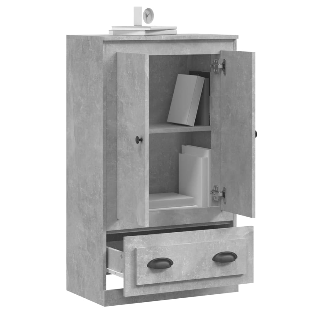 Hoge kast 60x35,5x103,5 cm bewerkt hout betongrijs is nu te koop bij PeponiXL, paradijselijk wonen!