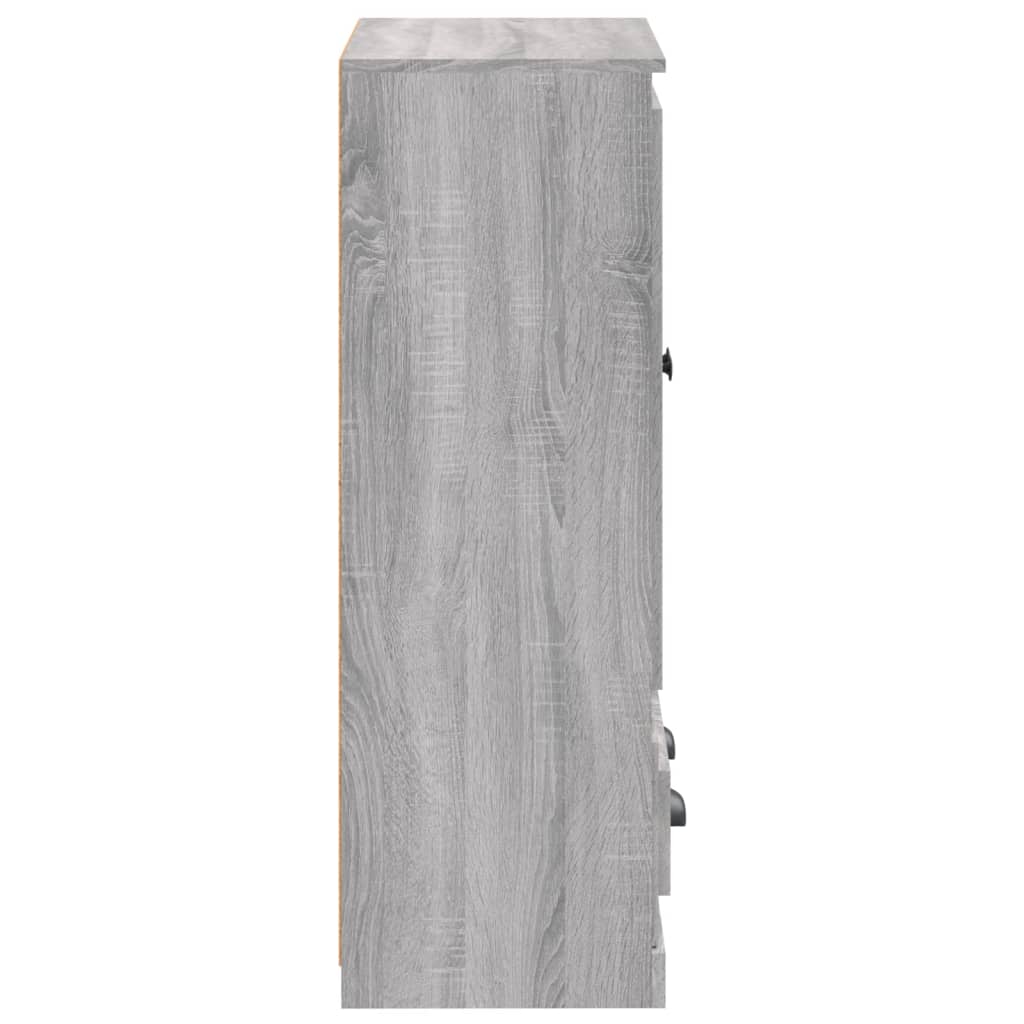 Hoge kast 60x35,5x103,5 cm bewerkt hout grijs sonoma eikenkleur is nu te koop bij PeponiXL, paradijselijk wonen!