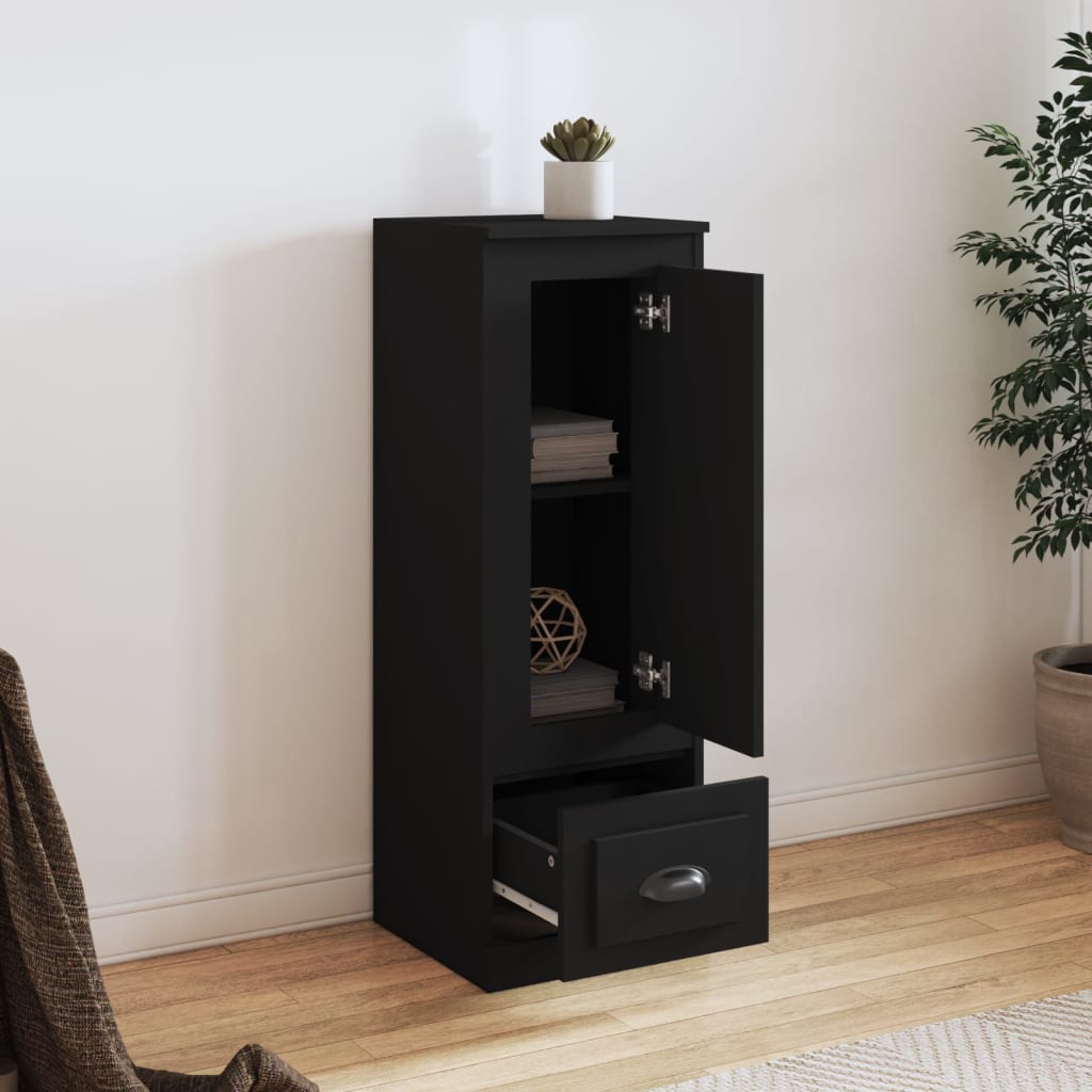 Hoge kast 36x35,5x103,5 cm bewerkt hout zwart is nu te koop bij PeponiXL, paradijselijk wonen!