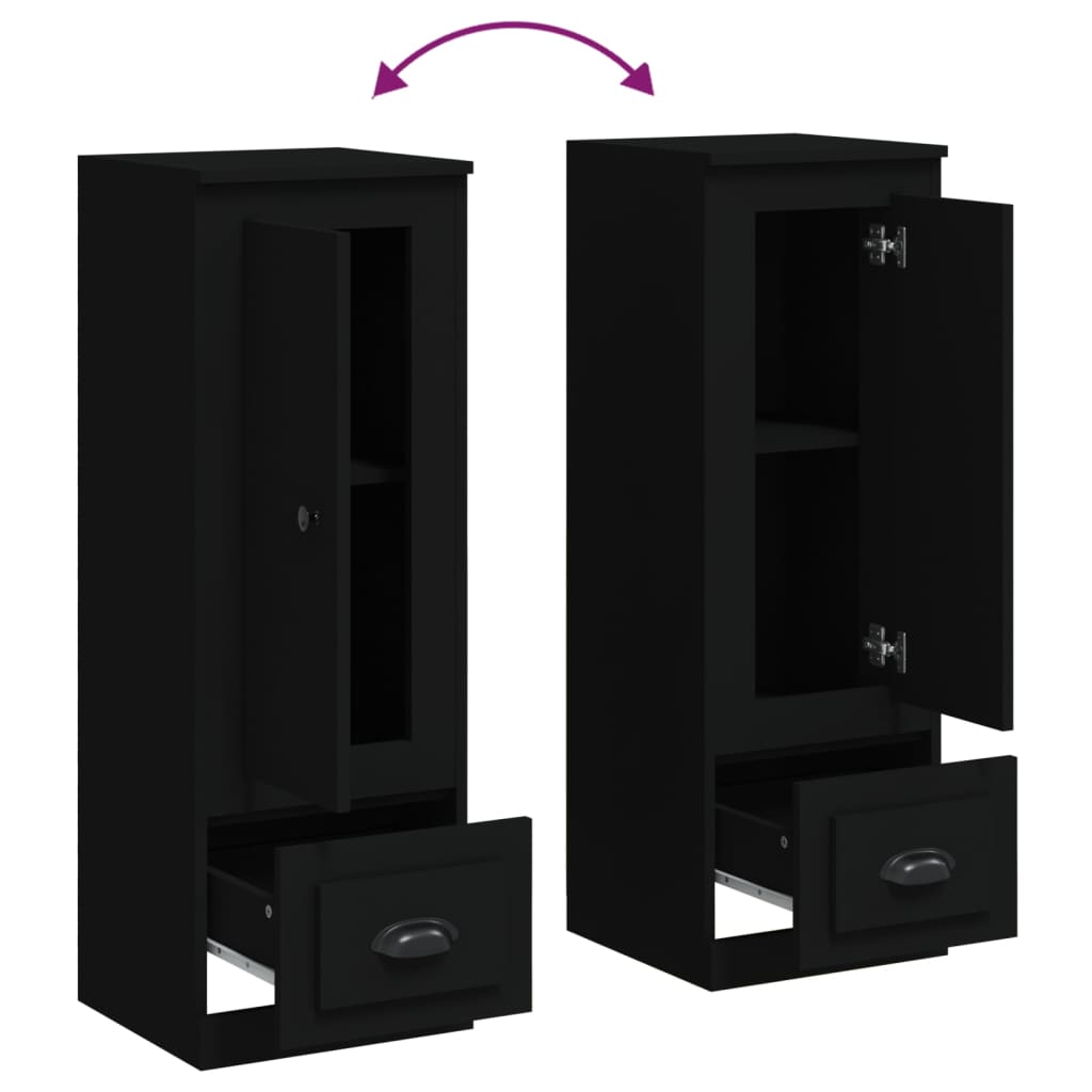 Hoge kast 36x35,5x103,5 cm bewerkt hout zwart is nu te koop bij PeponiXL, paradijselijk wonen!