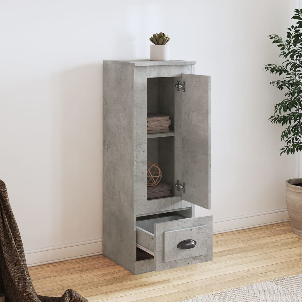 Hoge kast 36x35,5x103,5 cm bewerkt hout betongrijs is nu te koop bij PeponiXL, paradijselijk wonen!