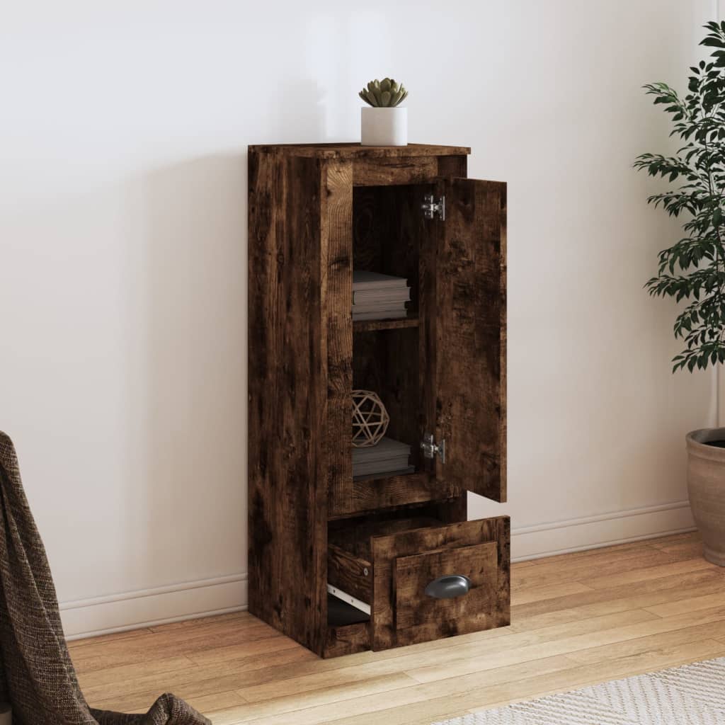Hoge kast 36x35,5x103,5 cm bewerkt hout gerookt eikenkleurig is nu te koop bij PeponiXL, paradijselijk wonen!