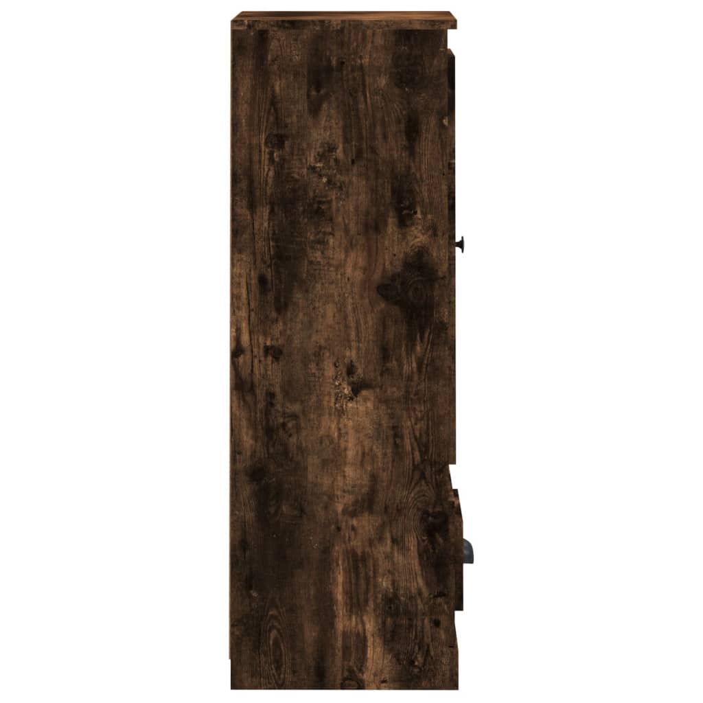 Hoge kast 36x35,5x103,5 cm bewerkt hout gerookt eikenkleurig is nu te koop bij PeponiXL, paradijselijk wonen!