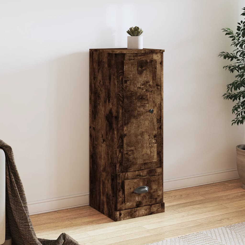 Hoge kast 36x35,5x103,5 cm bewerkt hout gerookt eikenkleurig is nu te koop bij PeponiXL, paradijselijk wonen!