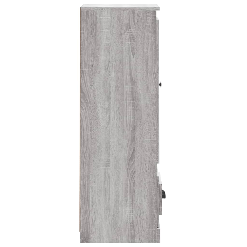 Hoge kast 36x35,5x103,5 cm bewerkt hout grijs sonoma eikenkleur is nu te koop bij PeponiXL, paradijselijk wonen!
