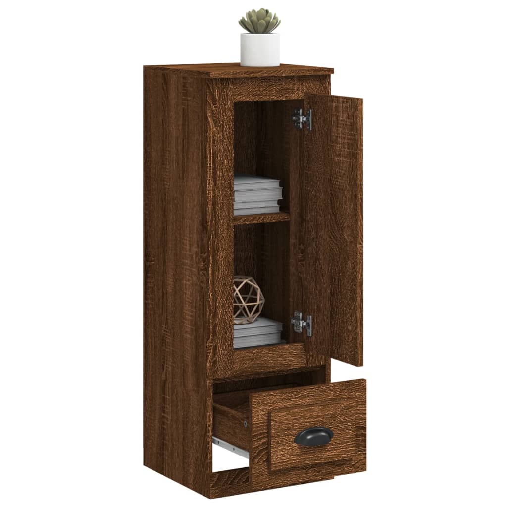 Hoge kast 36x35,5x103,5 cm bewerkt hout bruin eikenkleur is nu te koop bij PeponiXL, paradijselijk wonen!